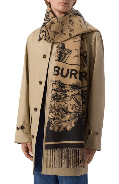 Двусторонний шарф из кашемира BURBERRY бежевого цвета по цене 126500 руб., арт. 8073768, фото 2 Двусторонний шарф из кашемира BURBERRY, арт. 8073768, фото 2