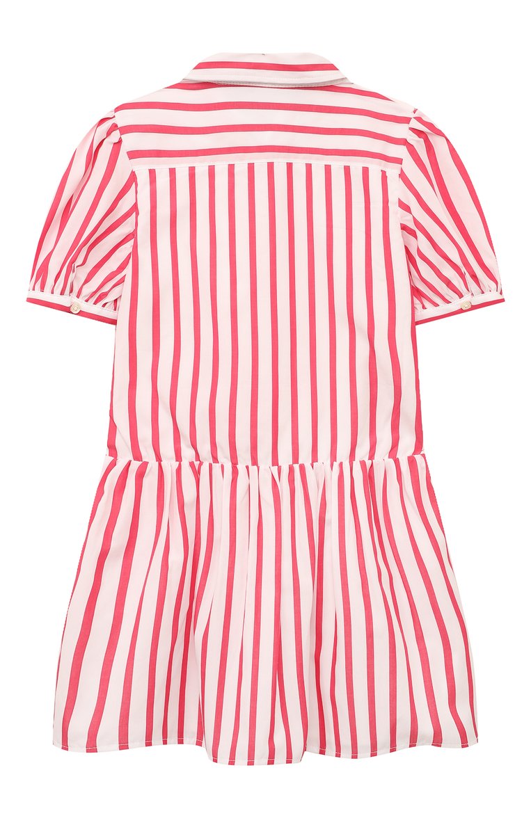 Детское хлопковое платье POLO RALPH LAUREN фуксия цвета, арт. 312862421 | Фото 2 (Рукава: Короткие; Материал внешний: Хлопок; Девочки Кросс-КТ: Платье-одежда; Случай: Повседневный; Драгоценные камни: Проставлено; Материал сплава: Проставлено; Региональные ограничения белый список (Axapta Mercury): Не прост�авлено; Ростовка одежда: 5 лет | 110 см, 6 лет | 116 см)