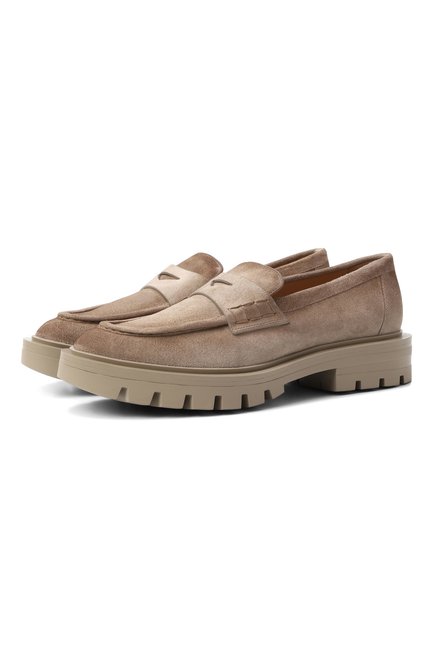 Женские замшевые пенни-лоферы SANTONI, арт. WUCG59020TTGNHSY