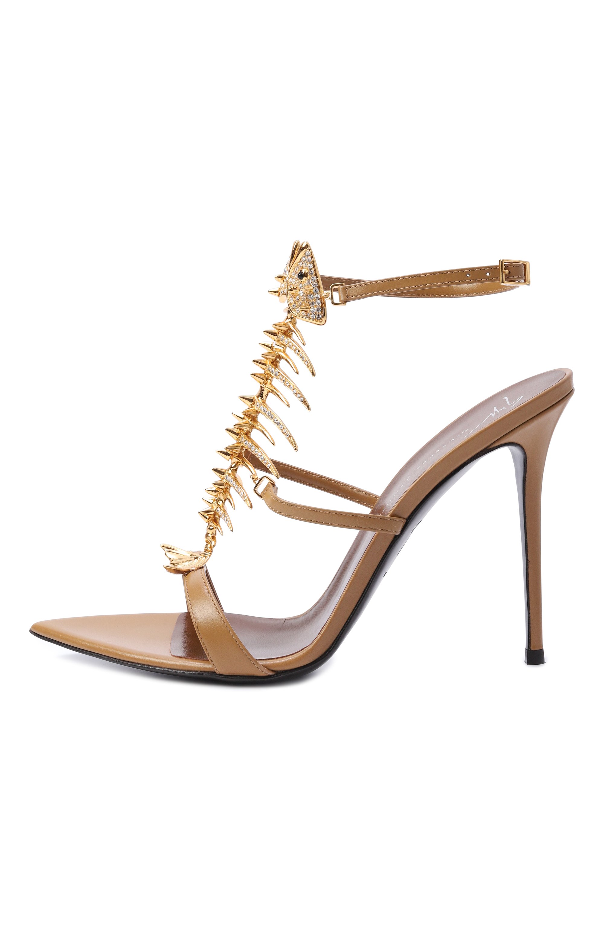 Кожаные босоножки slim 2.0 105 GIUSEPPE ZANOTTI DESIGN светло-коричневого цвета по цене 276500 руб., арт. E600001, фото 4 Кожаные босоножки slim 2.0 105 GIUSEPPE ZANOTTI DESIGN, арт. E600001, фото 4