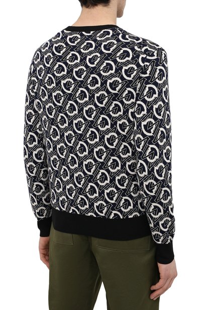 Хлопковый джемпер MONCLER темно-синего цвета по цене 36200 руб., арт. G1-091-9C762-00-V9157, фото 4 Хлопковый джемпер MONCLER, арт. G1-091-9C762-00-V9157, фото 4