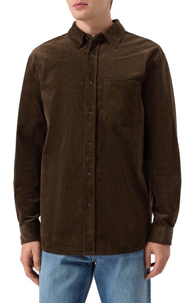 Вельветовая рубашка 12 STOREEZ темно-коричневого цвета по цене 24000 руб., арт. 133460, фото 3 Вельветовая рубашка 12 STOREEZ, арт. 133460, фото 3