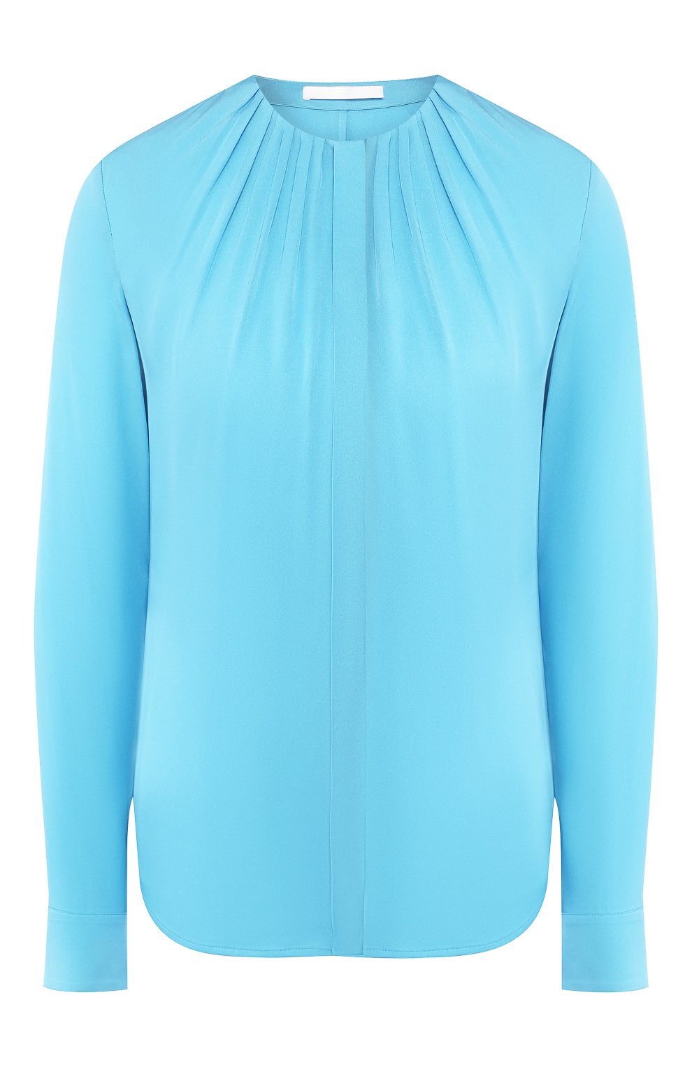 Шелковая блузка BOSS бирюзового цвета по цене 29950 руб., арт. 50363436, фото 1 Шелковая блузка BOSS, арт. 50363436, фото 1