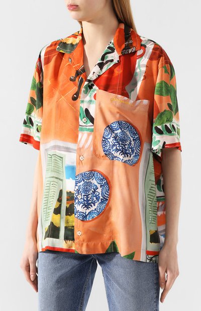 Рубашка из вискозы JACQUEMUS разноцветного цвета по цене 19700 руб., арт. 205SH21/1905W, фото 3 Рубашка из вискозы JACQUEMUS, арт. 205SH21/1905W, фото 3