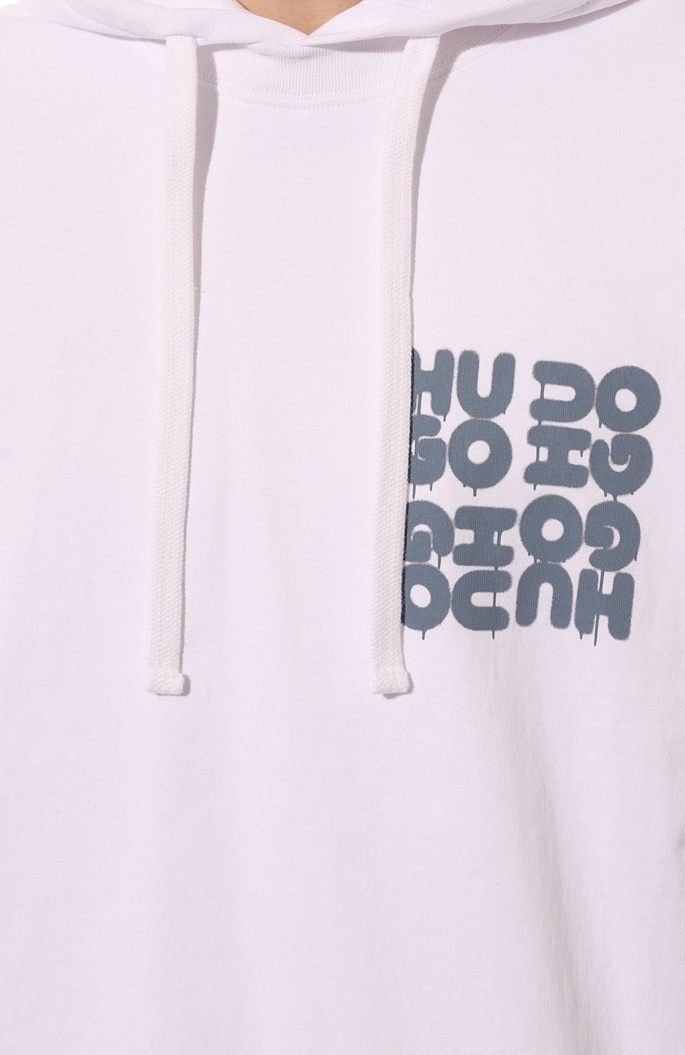 Хлопковое худи HUGO белого цвета по цене 14570 руб., арт. 50487545, фото 5 Хлопковое худи HUGO, арт. 50487545, фото 5