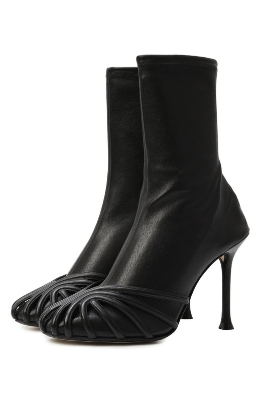 Кожаные ботильоны Iman 95 Alevi Milano L26W7010.R.1044997/GLAM NAPPA STRETCH Чёрный L26W7010.R.1044997/GLAM NAPPA STRETCH