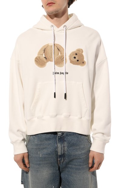 Хлопковое худи PALM ANGELS кремового цвета по цене 79950 руб., арт. PMBB058C99FLE0010360, фото 3 Хлопковое худи PALM ANGELS, арт. PMBB058C99FLE0010360, фото 3