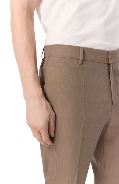 Брюки изо льна и шерсти STEFANO RICCI коричневого цвета по цене 117000 руб., арт. M1T8000006/WL003L, фото 5 Брюки изо льна и шерсти STEFANO RICCI, арт. M1T8000006/WL003L, фото 5