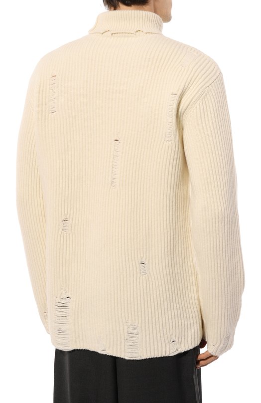 Шерстяной свитер Ann Demeulemeester 2402-M-KN32-KN048-003 Кремовый  2402-M-KN32-KN048-003 Фото 4