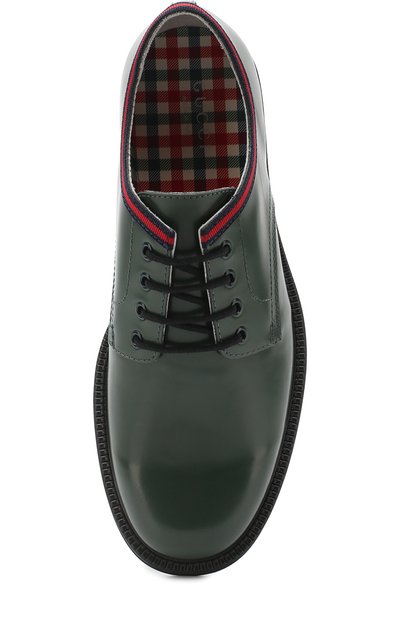 Кожаные дерби с контрастной отделкой GUCCI, арт. 488131/D7310, фото 4