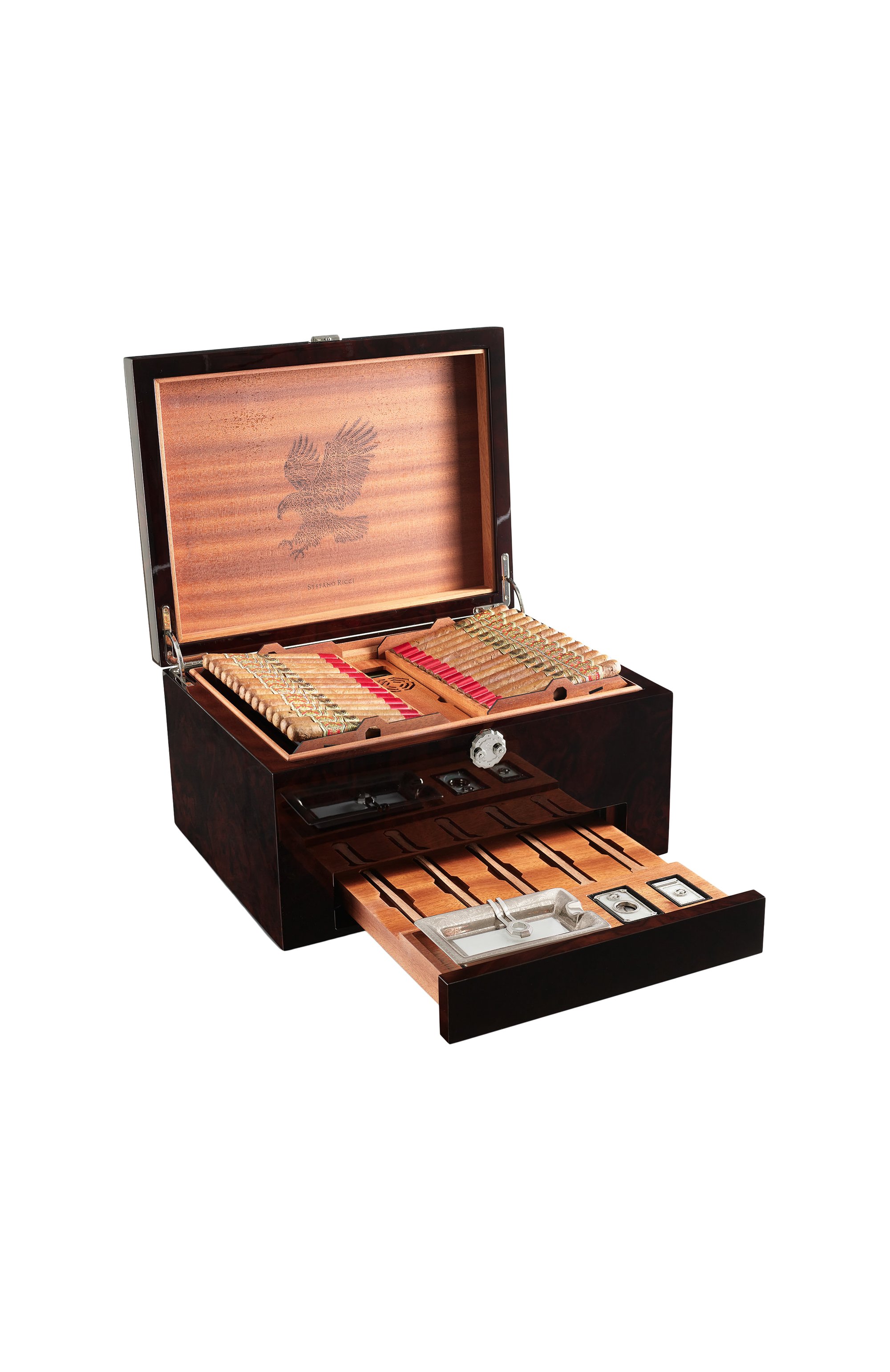 Настольный хьюмидор для 72 сигар STEFANO RICCI, арт. 0BSG72MPP/BRW001/C. 8017/C. 8017_1, фото 1