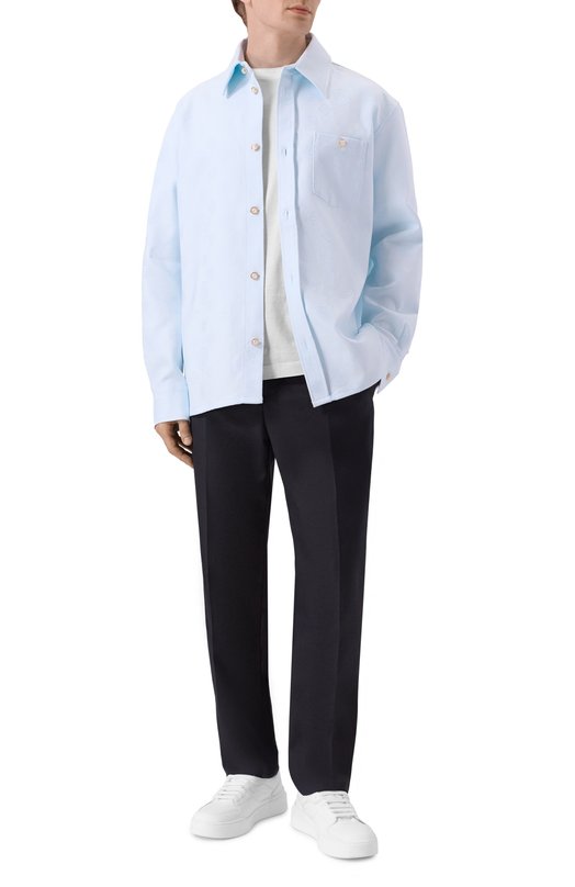 Хлопковая рубашка Casablanca M-AW25-JK-419-01 Голубой  M-AW25-JK-419-01 Фото 2