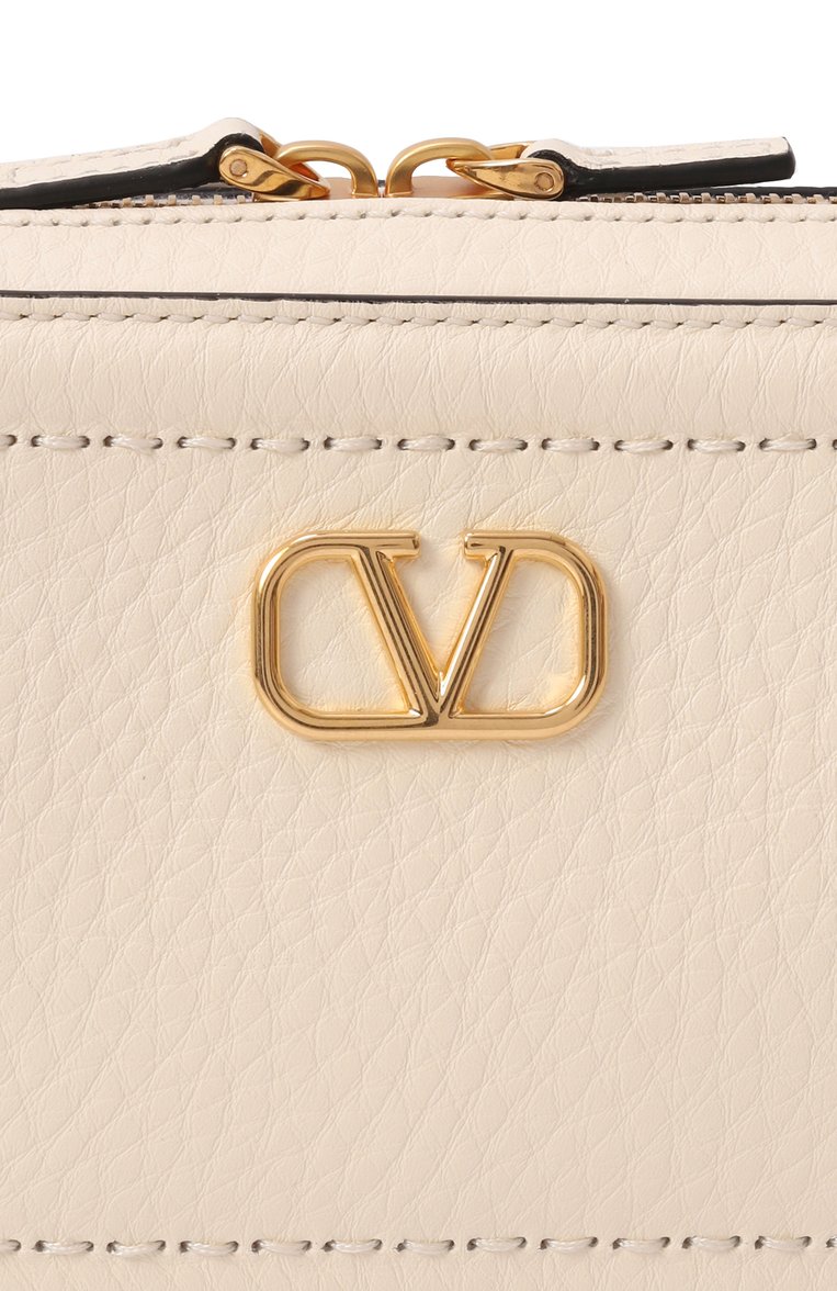 Женская сумка alltime mini VALENTINO кремового цвета, арт. 6W2P0AI5/RZR | Фото 3 (Драгоценные камни: Проставлено; Размер: mini; Материал сплава: Проставлено; Ремень/цепочка: На ремешке; Материал: Натуральная кожа)