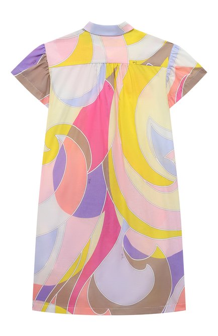 Детское хлопковое платье EMILIO PUCCI разноцветного цвета, арт. 9O1181 | Фото 2 (Материал внешний: Хлопок; Рукава: Короткие; Девочки Кросс-КТ: Платье-одежда; Региональные ограничения белый список (Axapta Mercury): RU; Ростовка одежда: 10 - 11 лет | 140 - 146см, 12 лет | 152 см, 13 - 15 лет | 158 см, 4 года | 104 см, 6 лет | 116 см, 8 лет | 128 см)