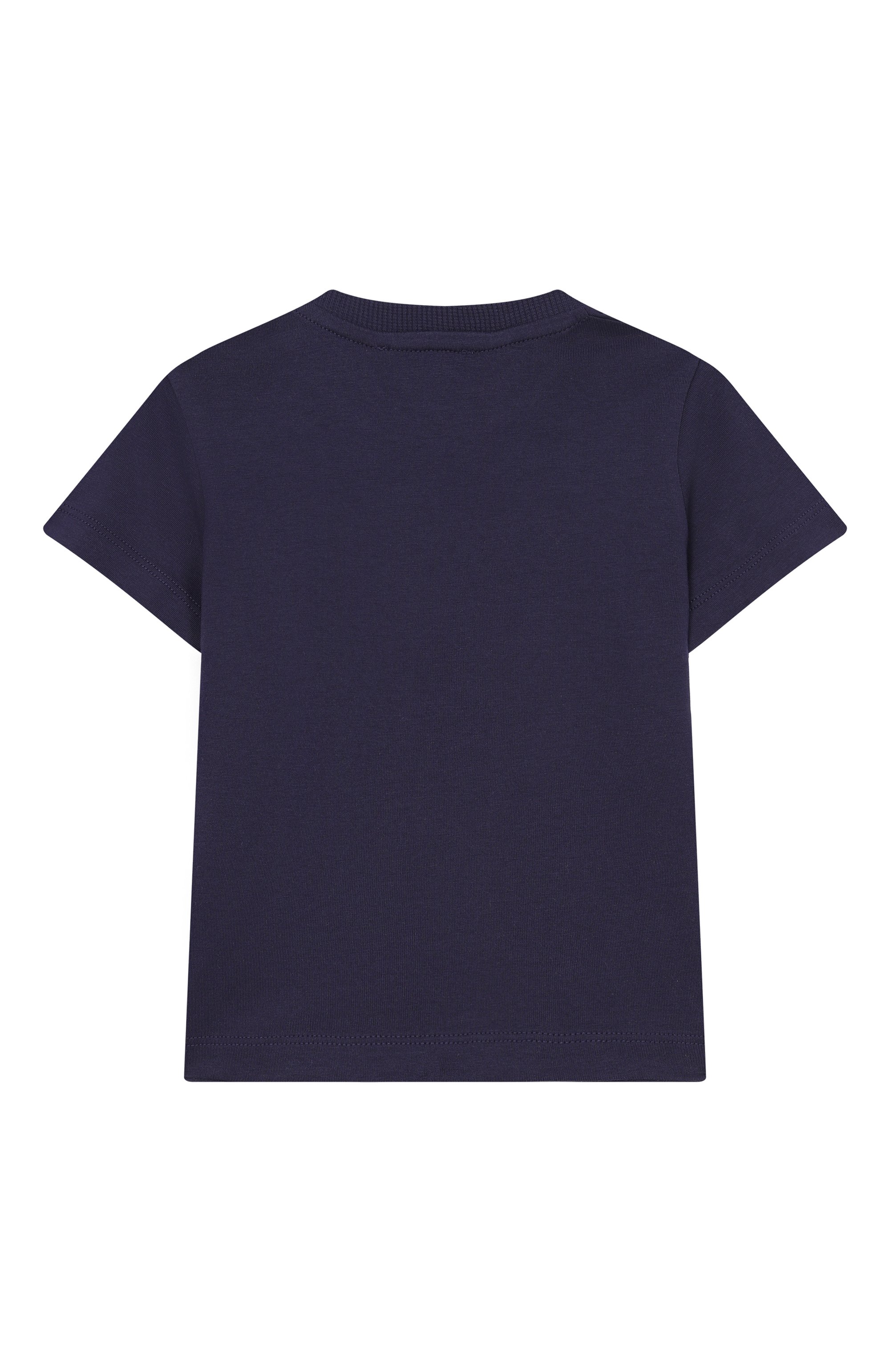 Хлопковая футболка MOSCHINO темно-синего цвета по цене 7580 руб., арт. MUM04V/LAA02, фото 2 Хлопковая футболка MOSCHINO, арт. MUM04V/LAA02, фото 2