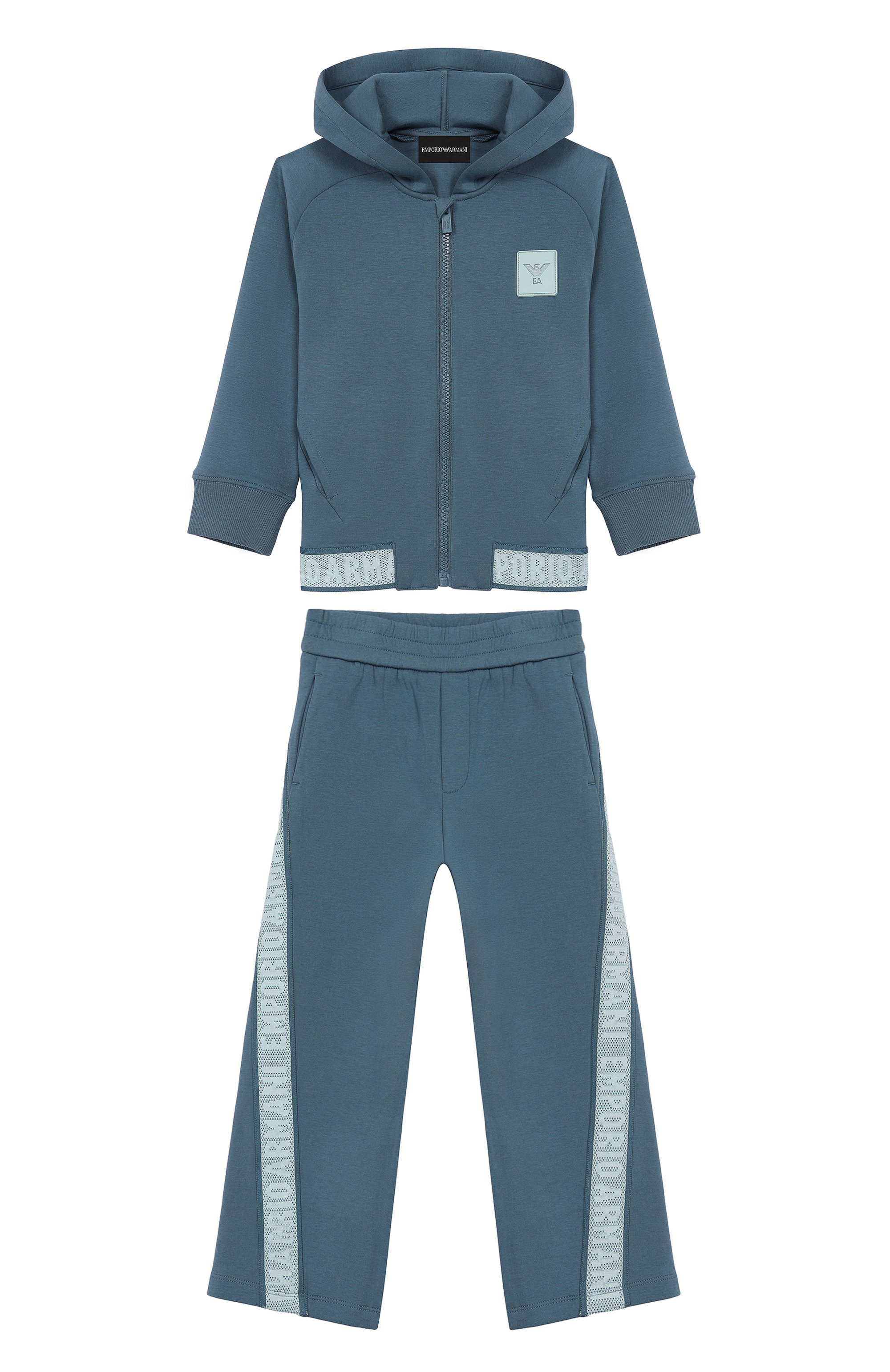 Костюм из толстовки и брюк EMPORIO ARMANI тёмно-голубого цвета по цене 39950 руб., арт. EB001317/AF10126, фото 1 Костюм из толстовки и брюк EMPORIO ARMANI, арт. EB001317/AF10126, фото 1