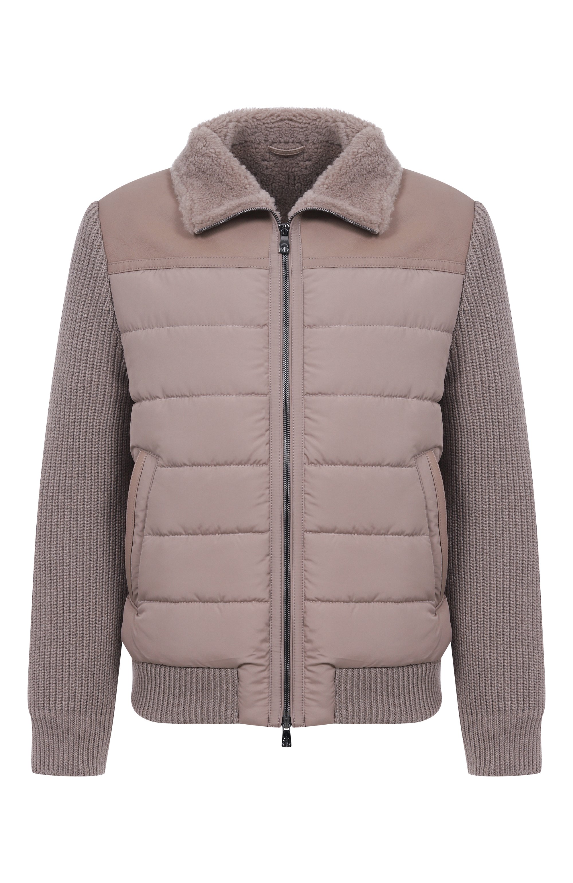 Комбинированный бомбер CORNELIANI бежевого цвета по цене 275500 руб., арт. 26L5N4-2620108, фото 1 Комбинированный бомбер CORNELIANI, арт. 26L5N4-2620108, фото 1