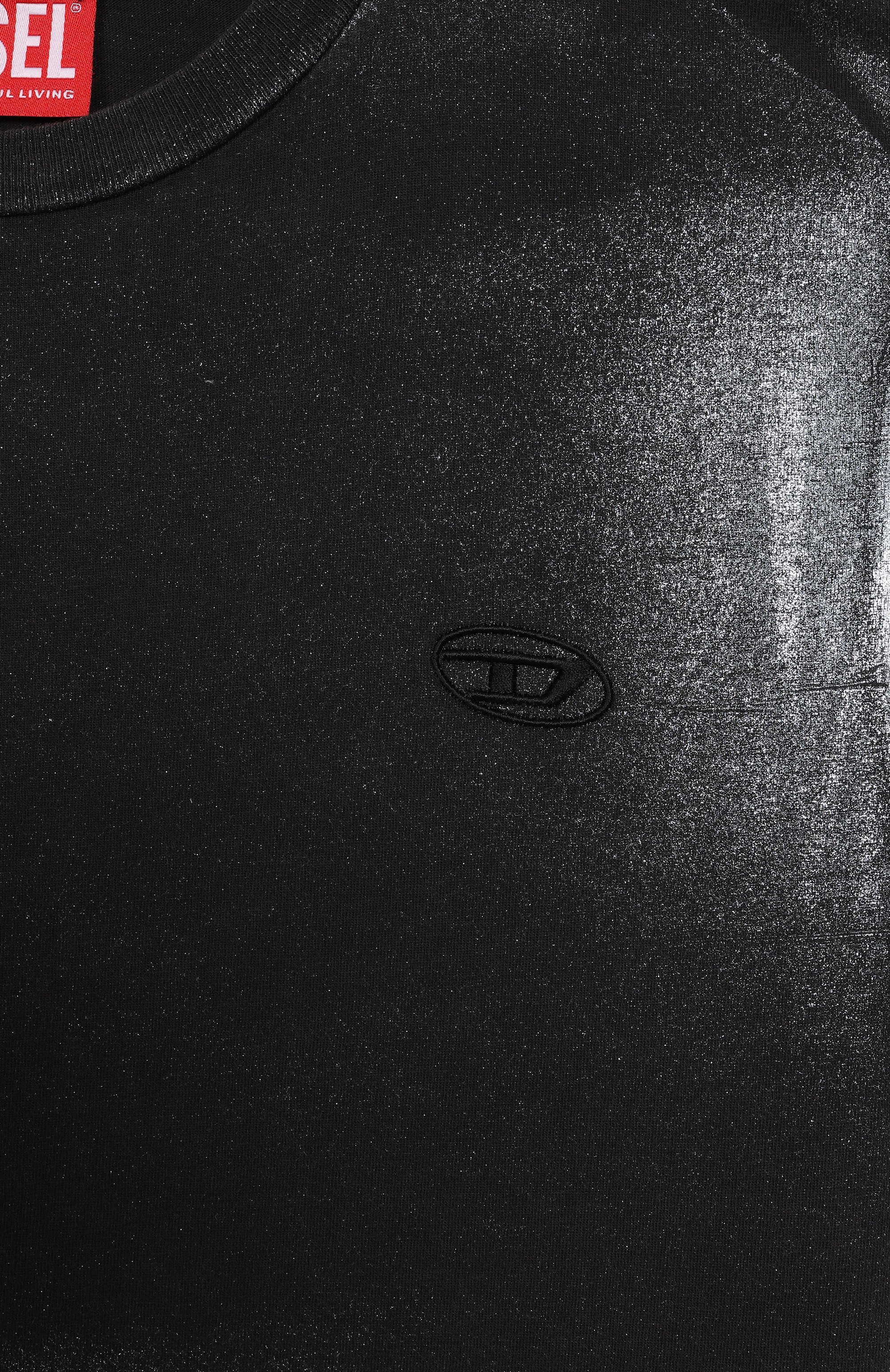 Хлопковая футболка DIESEL черного цвета по цене 17400 руб., арт. J02265/KYAY8, фото 3 Хлопковая футболка DIESEL, арт. J02265/KYAY8, фото 3