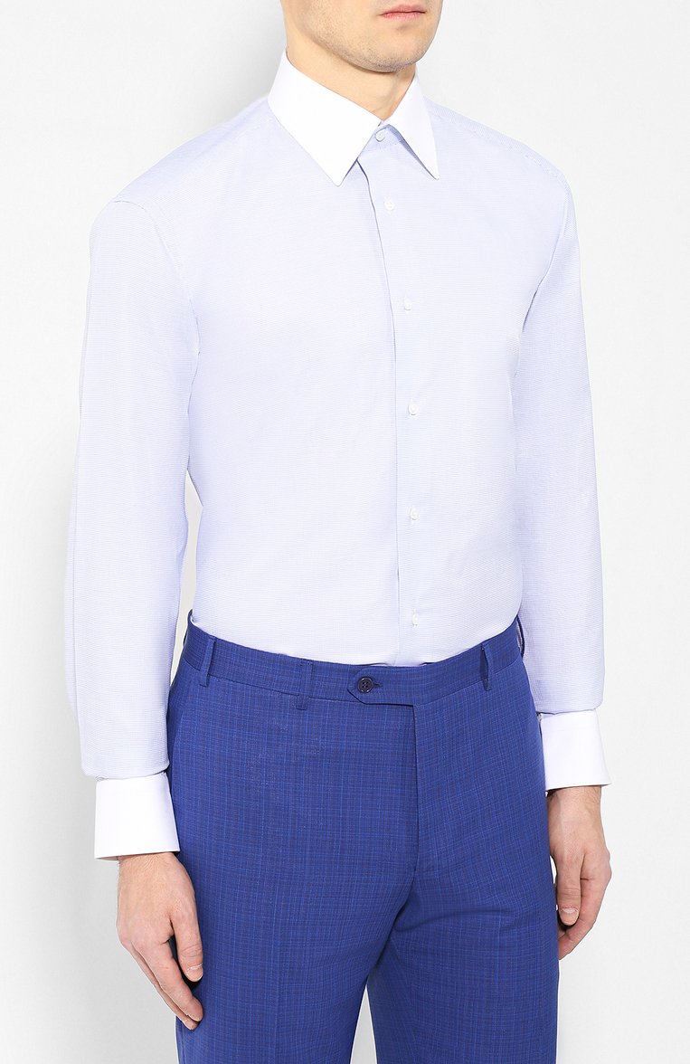 Хлопковая сорочка с воротником кент BRIONI, арт. RCLU0W/P804I, фото 3