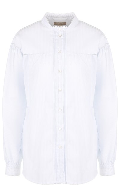 Женская хлопковая блуза свободного кроя с воротником-стойкой BURBERRY, арт. 4065943