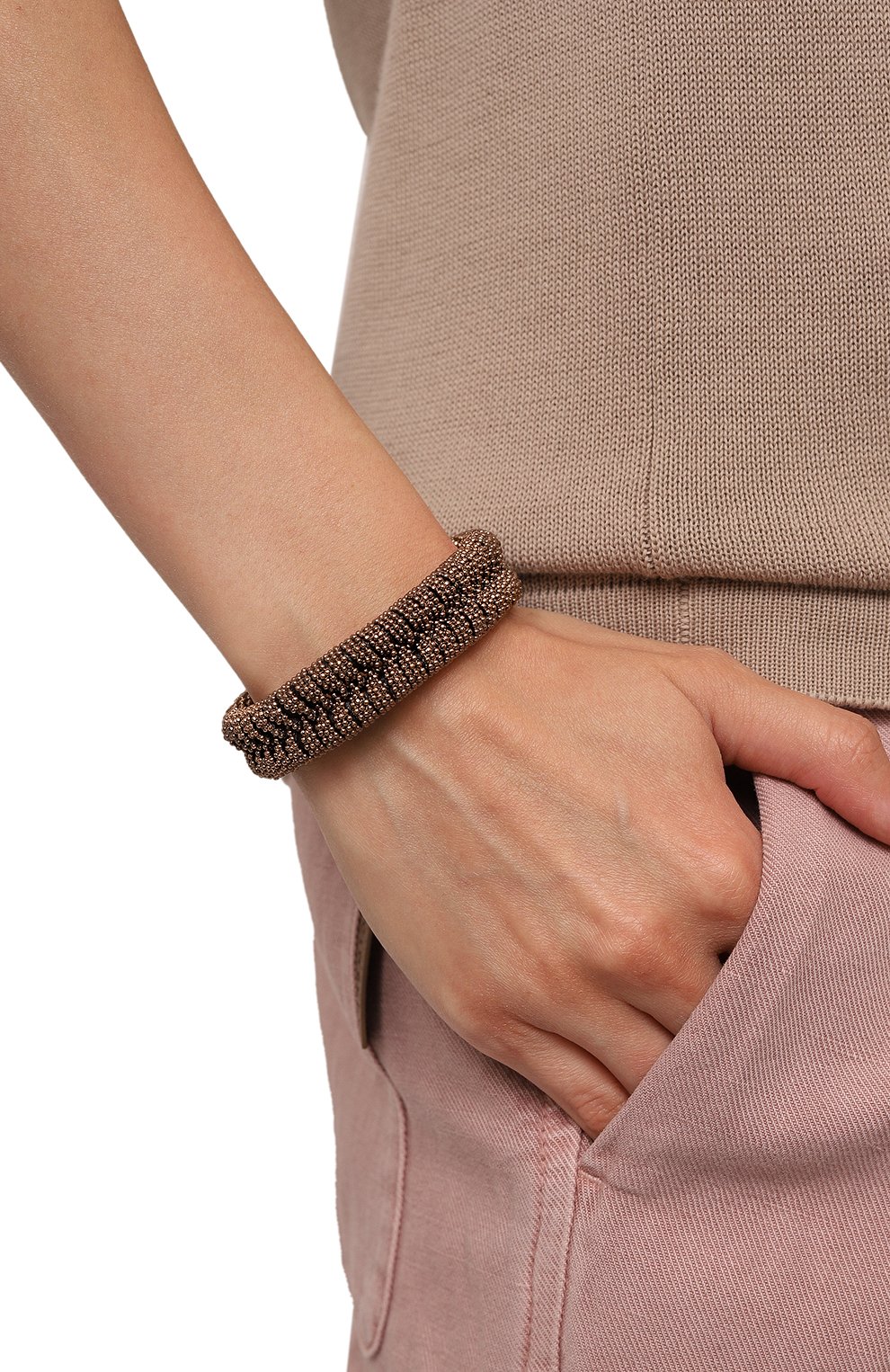 Браслет BRUNELLO CUCINELLI бронзового цвета по цене 76500 руб., арт. MB0W9G104, фото 2 Браслет BRUNELLO CUCINELLI, арт. MB0W9G104, фото 2