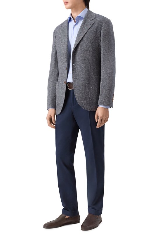 Хлопковые брюки BOSS 50555035 Синий  50555035 Фото 2