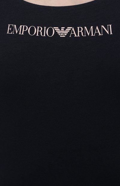Хлопковая майка EMPORIO ARMANI темно-синего цвета по цене 5995 руб., арт. 164237/1A227, фото 5 Хлопковая майка EMPORIO ARMANI, арт. 164237/1A227, фото 5