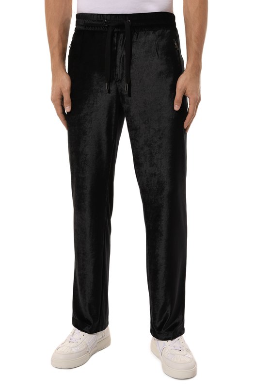 Бархатные брюки Dolce & Gabbana GP09XZ/HU7S0 Чёрный  GP09XZ/HU7S0 Фото 3