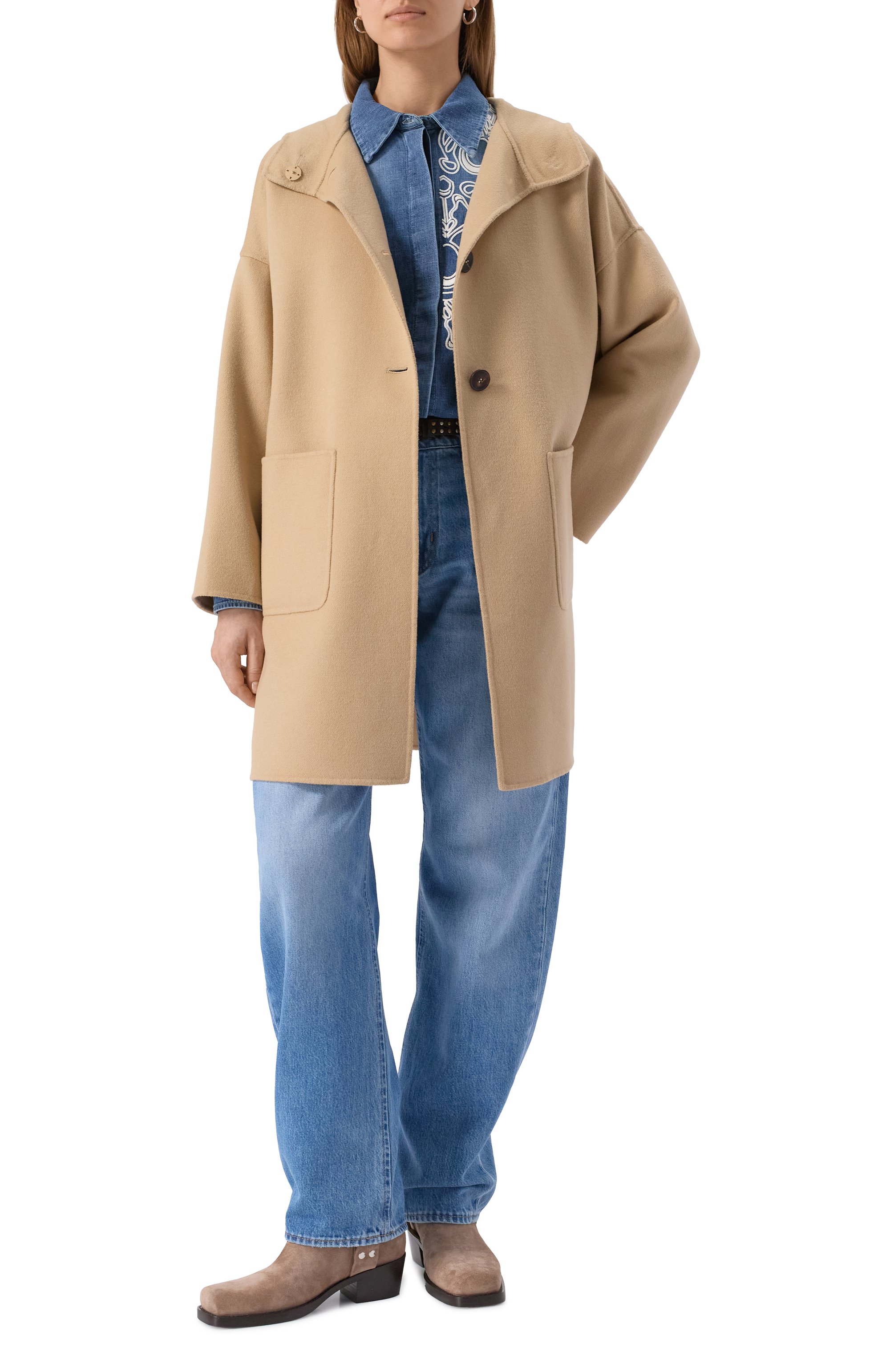 Шерстяное пальто MAX MARA STUDIO, арт. ZINA, фото 2