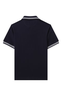 Детское хлопковое поло BRUNELLO CUCINELLI темно-синего цвета, арт. B0B13917TB | Фото 2 (Рукава: Короткие; Материал внешний: Хлопок; Ростовка одежда: 8 лет | 128 см, 12 лет | 152 см)