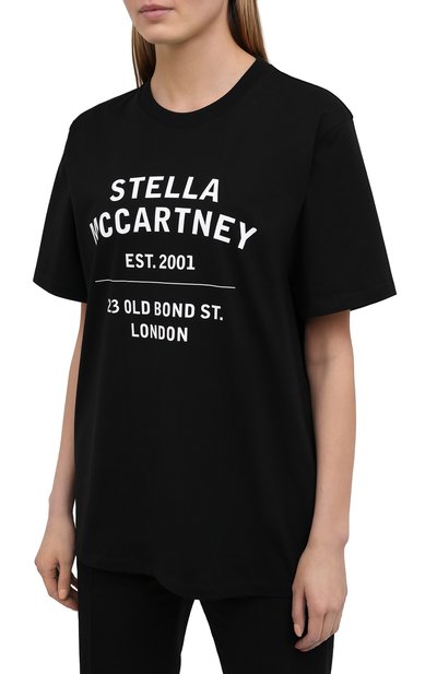 Хлопковая футболка STELLA MCCARTNEY черного цвета по цене 24450 руб., арт. 601849/SMP86, фото 3 Хлопковая футболка STELLA MCCARTNEY, арт. 601849/SMP86, фото 3