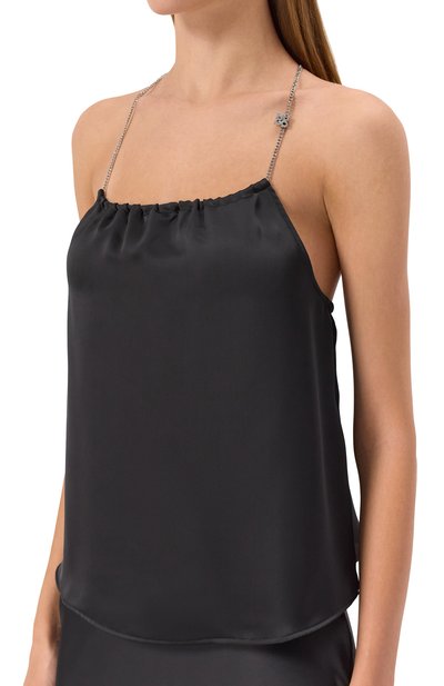 Атласный топ HUGO черного цвета по цене 17950 руб., арт. 50536436, фото 5 Атласный топ HUGO, арт. 50536436, фото 5