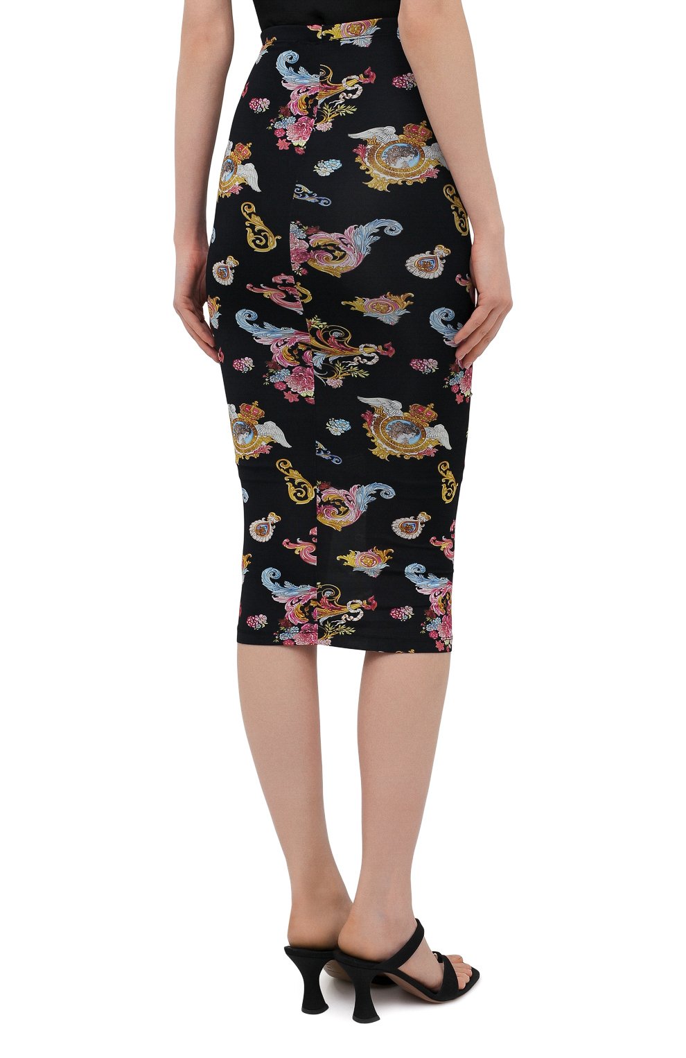 Юбка из вискозы VERSACE JEANS COUTURE черного цвета по цене 21400 руб., арт. A9HWA330-WDP816/S0020, фото 4 Юбка из вискозы VERSACE JEANS COUTURE, арт. A9HWA330-WDP816/S0020, фото 4