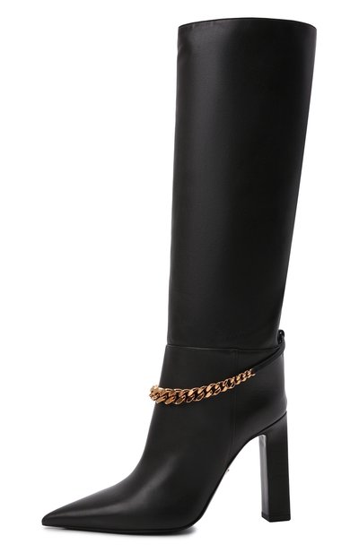 Кожаные сапоги la medusa VERSACE черного цвета по цене 193000 руб., арт. 1000817/1A00673, фото 3 Кожаные сапоги la medusa VERSACE, арт. 1000817/1A00673, фото 3