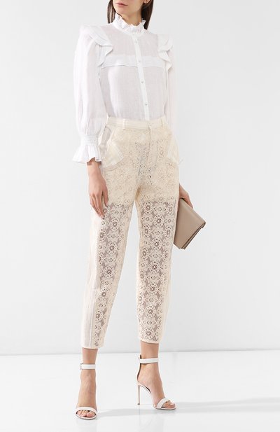 Льняная блузка ISABEL MARANT ETOILE белого цвета по цене 39950 руб., арт. HT1294-19P070E/TEDY, фото 2 Льняная блузка ISABEL MARANT ETOILE, арт. HT1294-19P070E/TEDY, фото 2