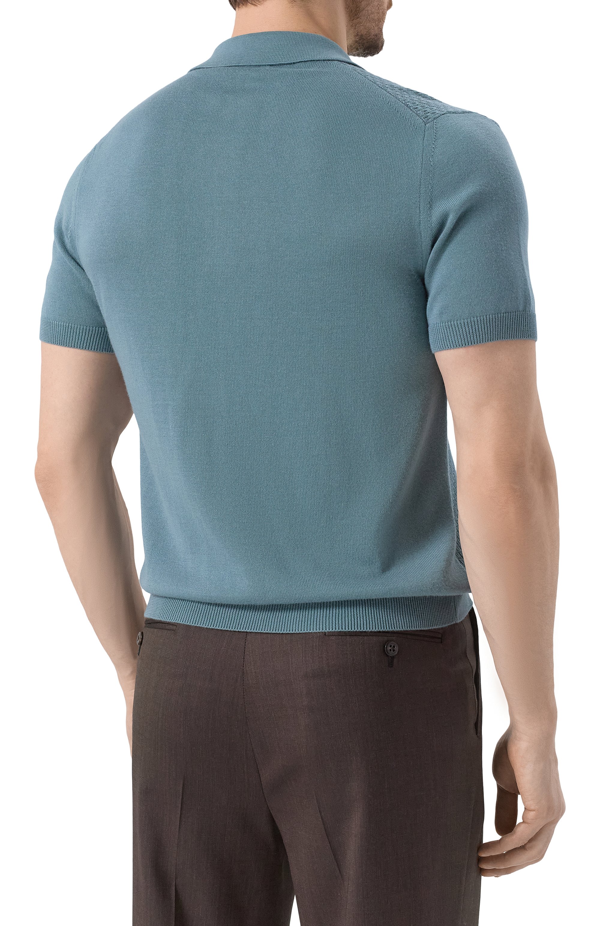 Поло CANALI бирюзового цвета по цене 47350 руб., арт. C1068/MK02267, фото 4 Поло CANALI, арт. C1068/MK02267, фото 4