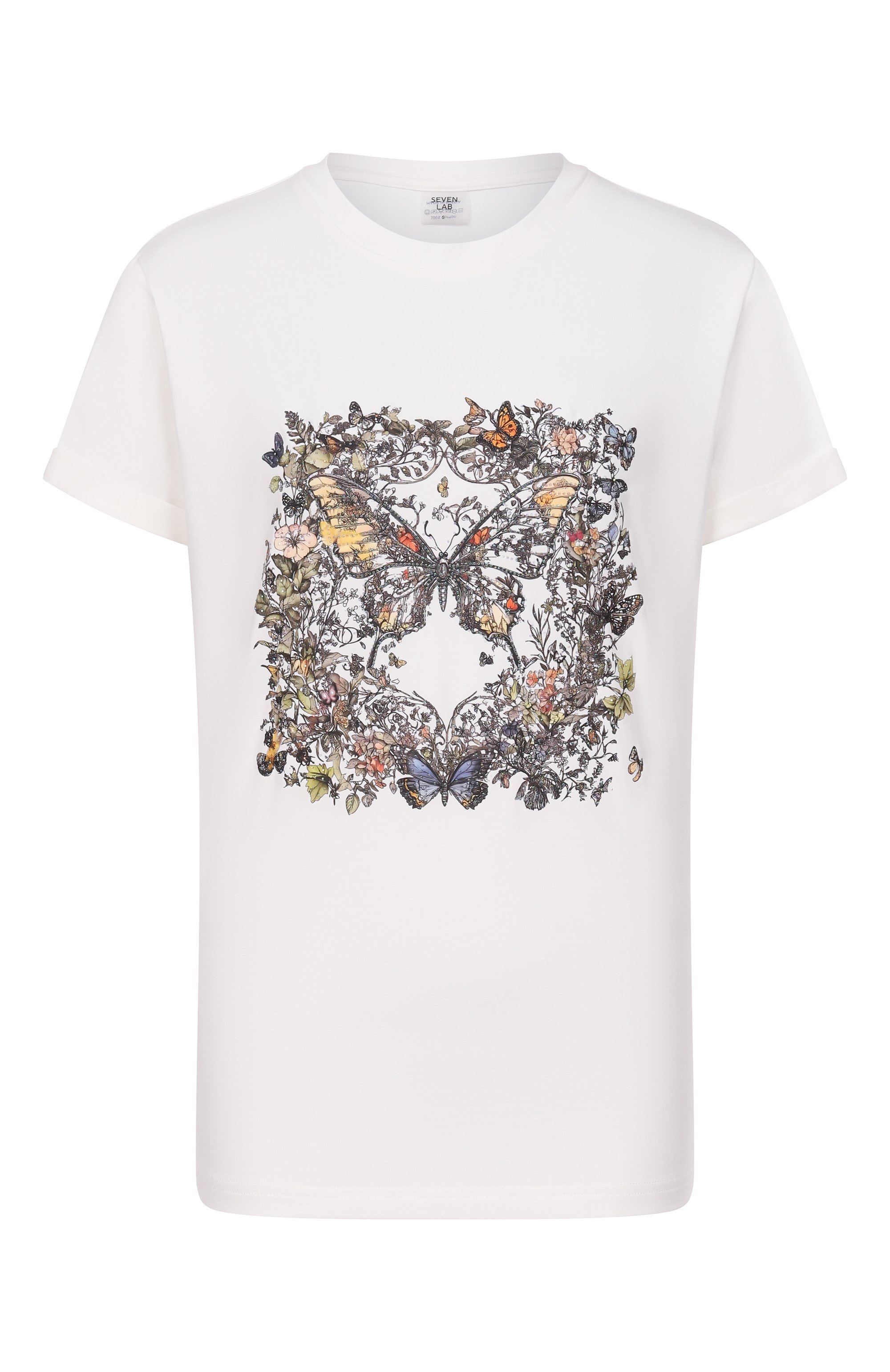 Хлопковая футболка SEVEN LAB белого цвета по цене 14280 руб., арт. CTR1.01.100.257.171, фото 1 Хлопковая футболка SEVEN LAB, арт. CTR1.01.100.257.171, фото 1