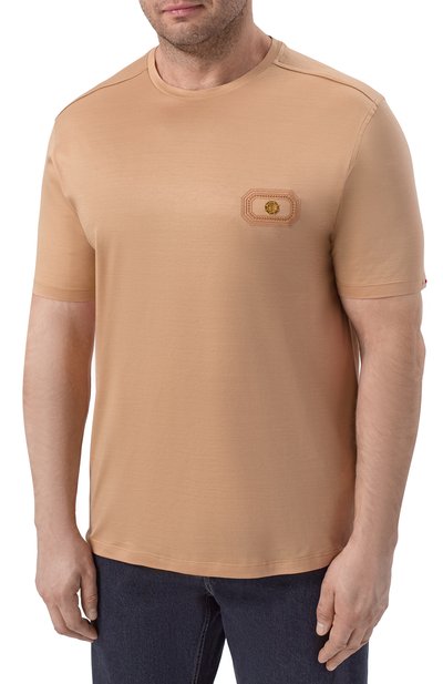 Хлопковая футболка STEFANO RICCI бежевого цвета по цене 75650 руб., арт. MNH6104960/TE0001, фото 3 Хлопковая футболка STEFANO RICCI, арт. MNH6104960/TE0001, фото 3