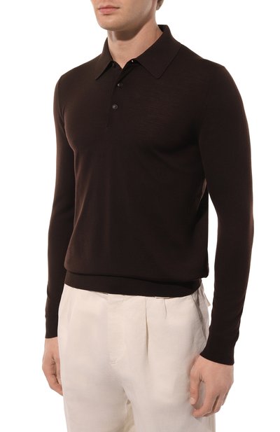 Шерстяное поло KITON темно-коричневого цвета по цене 182500 руб., арт. UMK0864237, фото 3 Шерстяное поло KITON, арт. UMK0864237, фото 3
