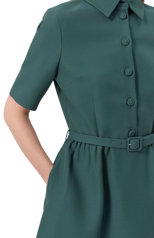 Шерстяное платье Dice Kayek FW25R218 BNT GREEN Зелёный  FW25R218 BNT GREEN Фото 4