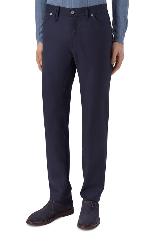 Шерстяные брюки Brioni SPYB0L/PDA67 Синий  SPYB0L/PDA67 Фото 3