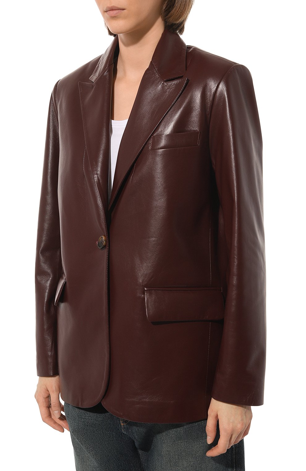 Кожаный жакет CHAUD STUDIO бордового цвета по цене 105000 руб., арт. YVESJACKET22, фото 3 Кожаный жакет CHAUD STUDIO, арт. YVESJACKET22, фото 3