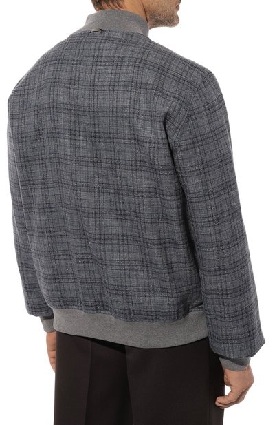 Бомбер из шелка и льна CAPOBIANCO синего цвета по цене 95500 руб., арт. MB0M.BG00./58-60, фото 4 Бомбер из шелка и льна CAPOBIANCO, арт. MB0M.BG00./58-60, фото 4