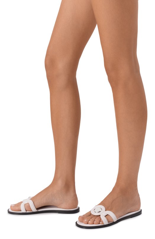 Кожаные шлепанцы Medusa '95 Versace 1018364/DVT2P Белый  1018364/DVT2P Фото 3