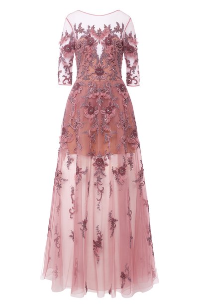 Женское платье-макси с декоративной отделкой ZUHAIR MURAD, арт. DRP18029/EMTG001