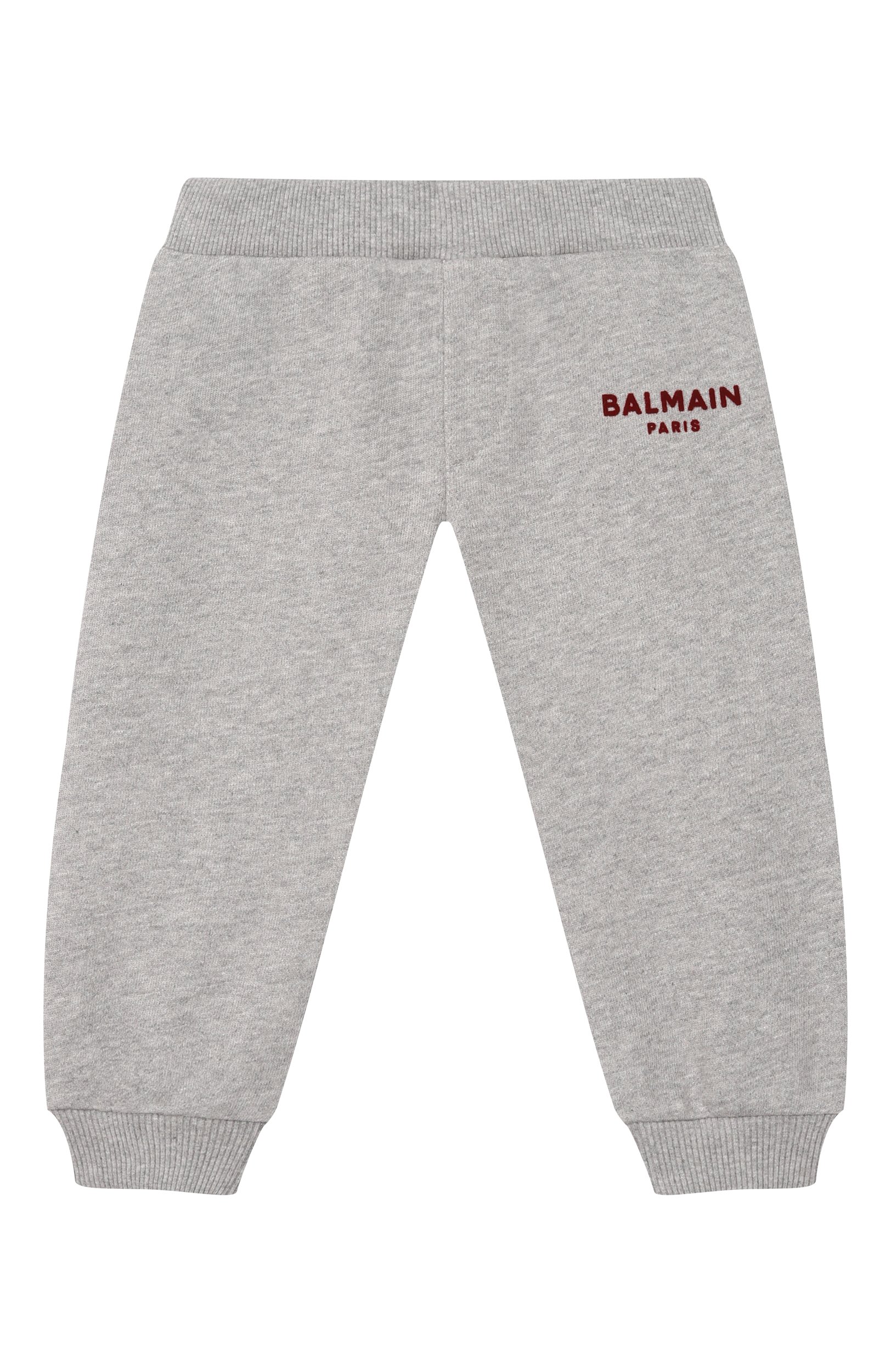 Хлопковые джоггеры BALMAIN серого цвета по цене 15750 руб., арт. BZ6320, фото 1 Хлопковые джоггеры BALMAIN, арт. BZ6320, фото 1