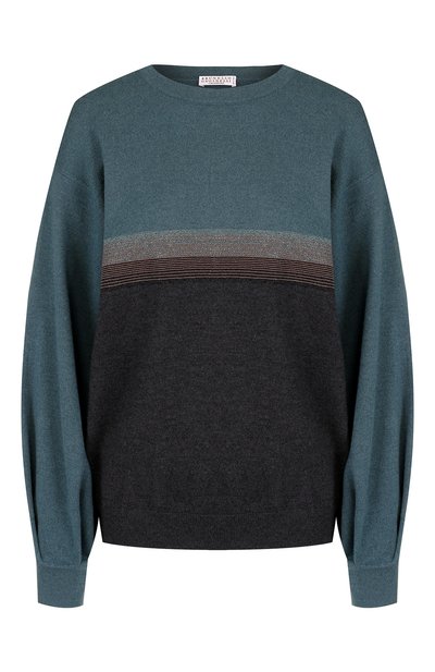 Женский кашемировый пуловер со спущенным рукавом BRUNELLO CUCINELLI, арт. M12149100