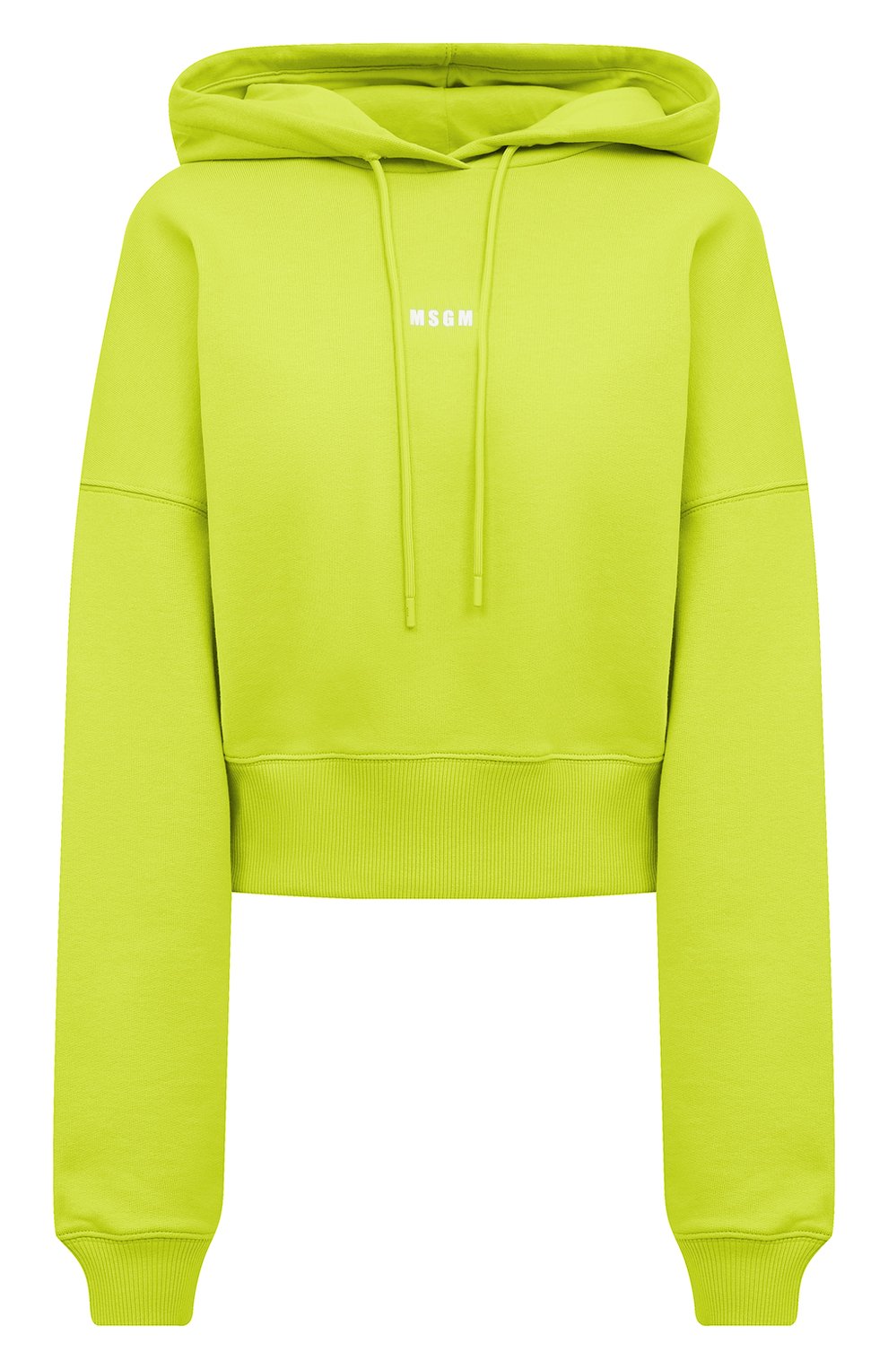 Хлопковое худи MSGM салатового цвета по цене 26650 руб., арт. 3242MDM509 227299, фото 1 Хлопковое худи MSGM, арт. 3242MDM509 227299, фото 1