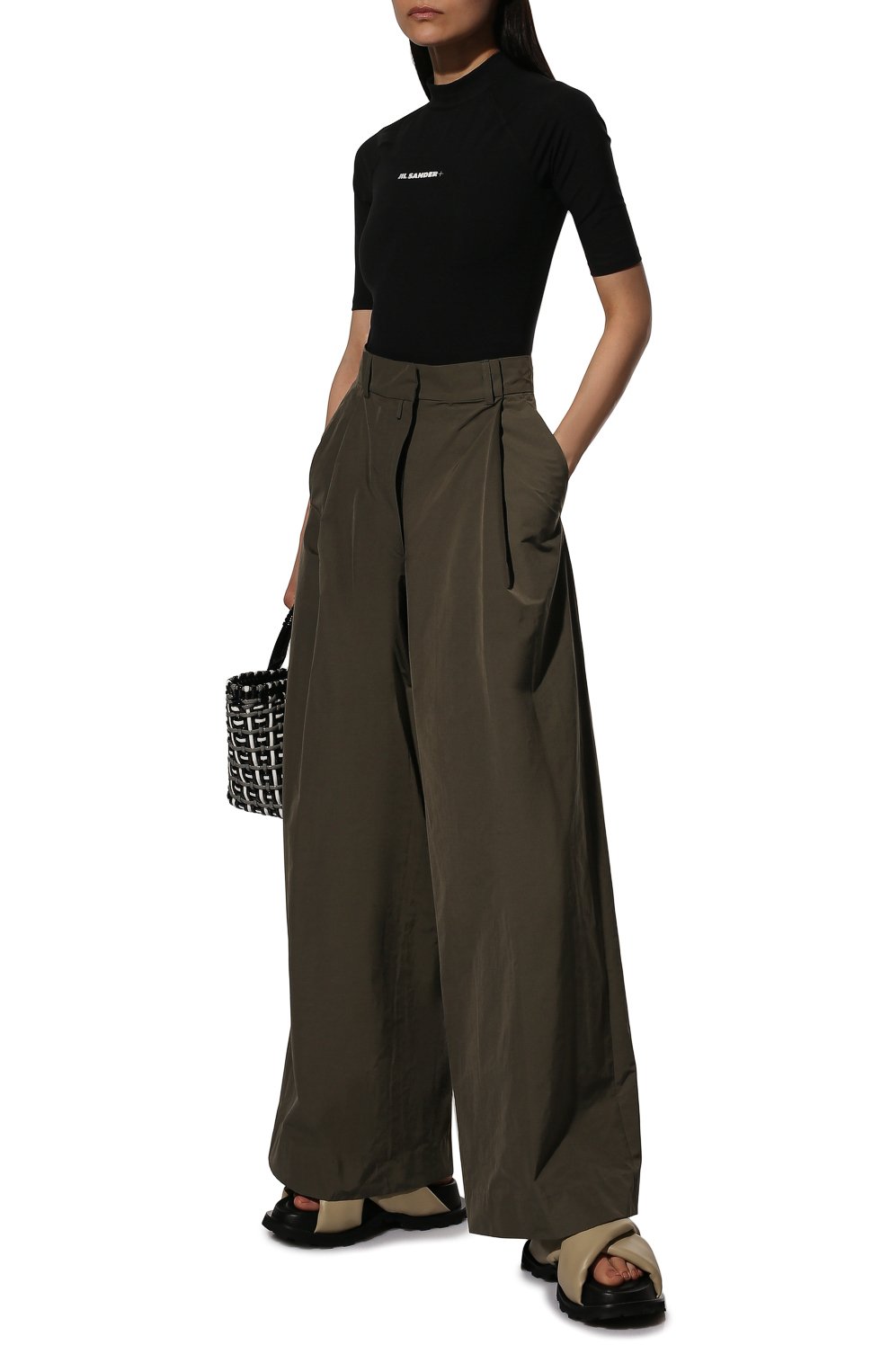 Брюки DRIES VAN NOTEN хаки цвета по цене 54950 руб., арт. 221-010942-4027, фото 2 Брюки DRIES VAN NOTEN, арт. 221-010942-4027, фото 2