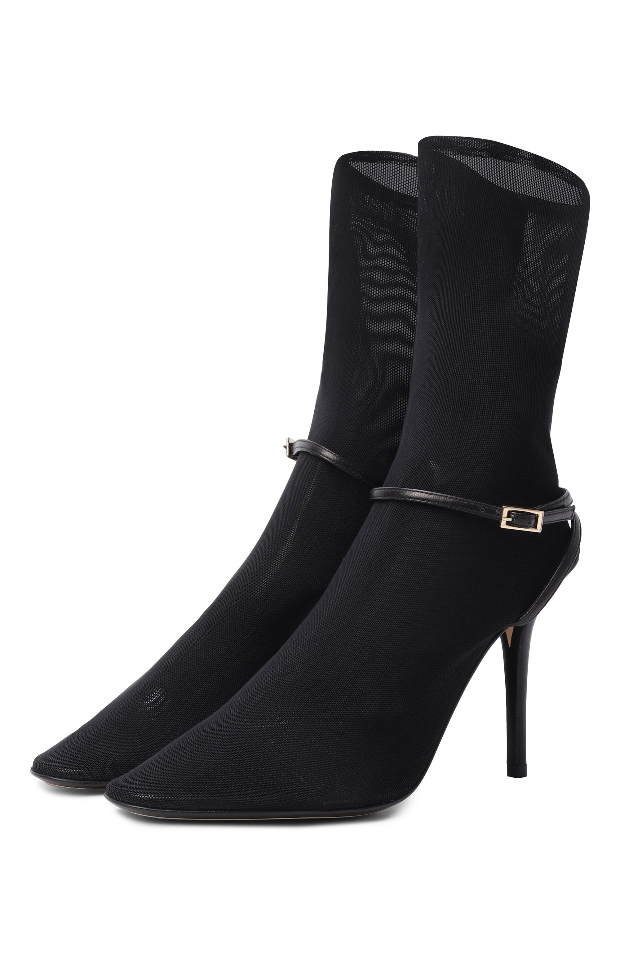 Текстильные ботильоны kaia 95 ALEVI MILANO черного цвета по цене 79950 руб., арт. L26S7001.R.0116997/NET, фото 1 Текстильные ботильоны kaia 95 ALEVI MILANO, арт. L26S7001.R.0116997/NET, фото 1